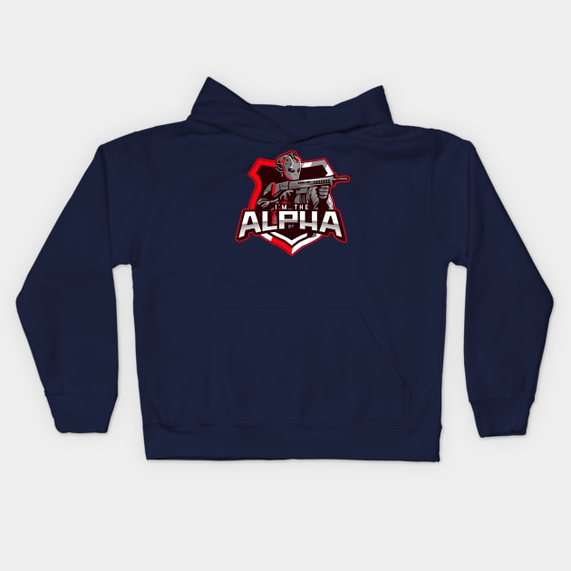 I'm The Alpha (15) Kids Hoodie by CavemanMedia